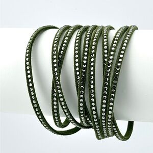 Wrap-Star Bracelet, Olive Green 
Touchstone Crystal by Swarovski